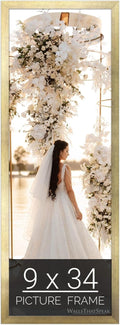 wallsthatspeak 9x34 Gold Picture Frame for Posters and Photos