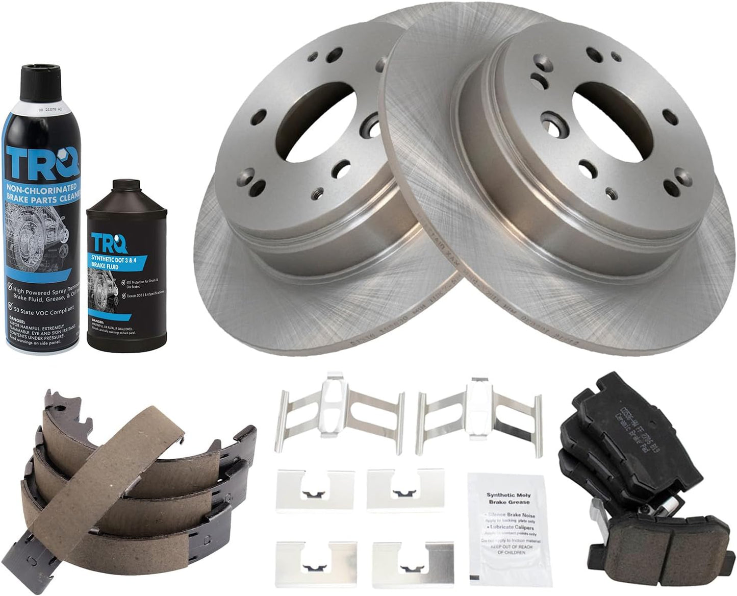 TRQ Rear Brake Pad & Rotor Kit for Acura TL and Honda Element