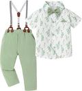 Toddler Boy Suspenders Suit with Removable Bowtie - Formal Outfit 1-6