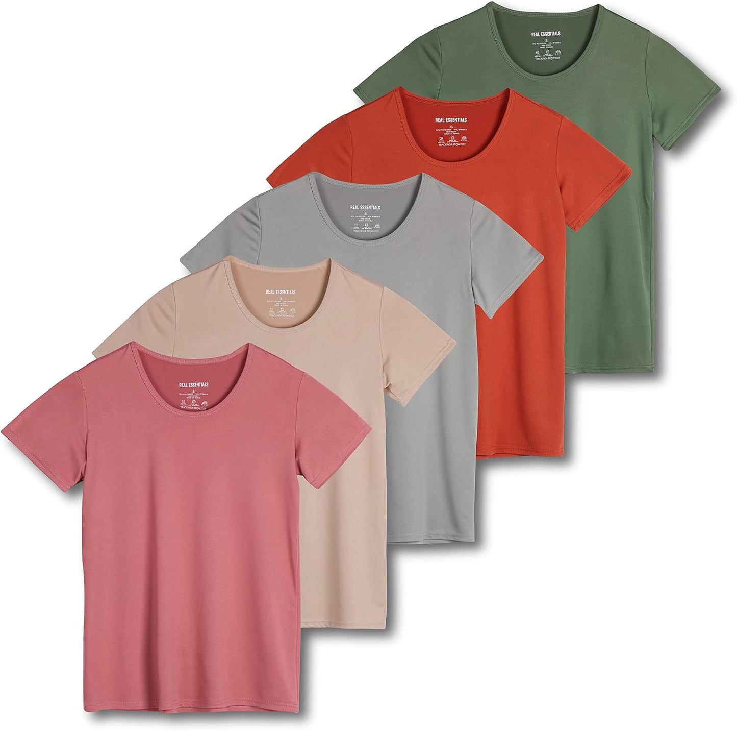 5 Pack Plus Size Dry Fit Athletic Tees