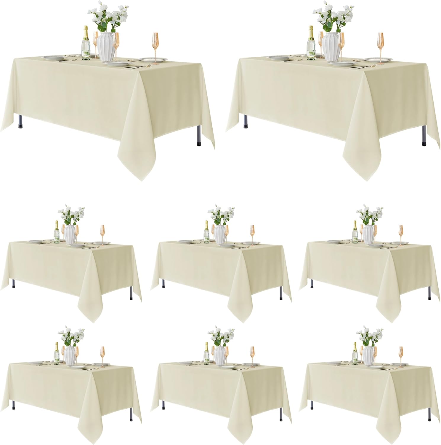 Fitable 8 Pack Table Cloths: Stain Resistant & Elegant Design