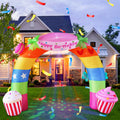 11FT Inflatable Birthday Arch with Built-in LED Lights - Bright Yard