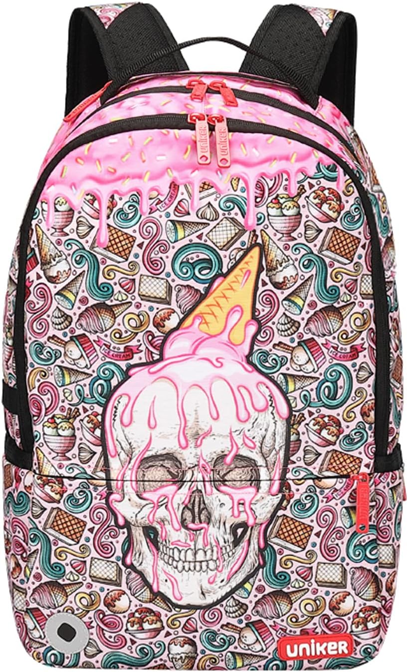 UNIKER Graffiti Backpack for School, Stylish 20L Daypack