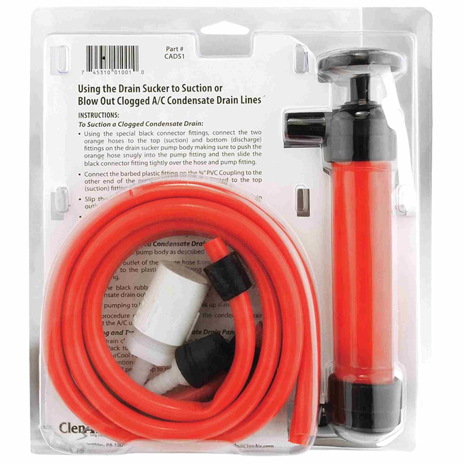 Nu-Calgon A/C Drain Sucker Kit for Quick Clog Removal