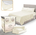 Full Size Bed Sheets Cooling Luxury Hotel Sheet Set - Soft Ivory