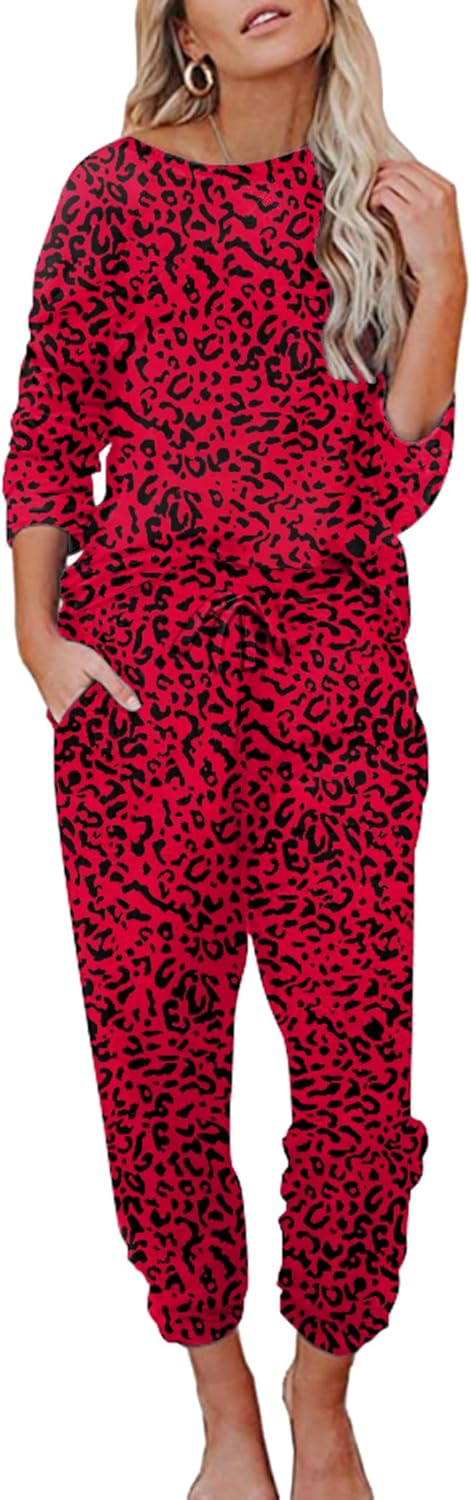 Ekouaer Womens Pajamas Set Long Sleeve Loungewear for Comfort
