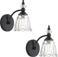 Vintage Black Wall Sconces Set of Two - Matte Black Bathroom Vanity