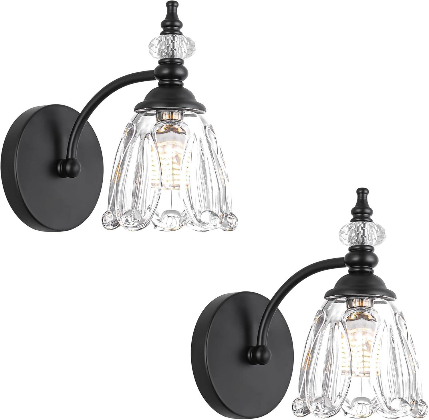 Vintage Black Wall Sconces Set of Two for Elegant Lighting