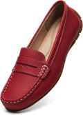 Women's Comfortable Lightweight Leather Penny Loafers (Style YJQL)