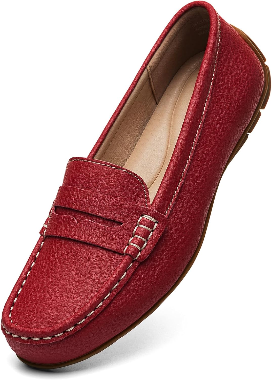Women's Comfortable Lightweight Leather Penny Loafers for Work