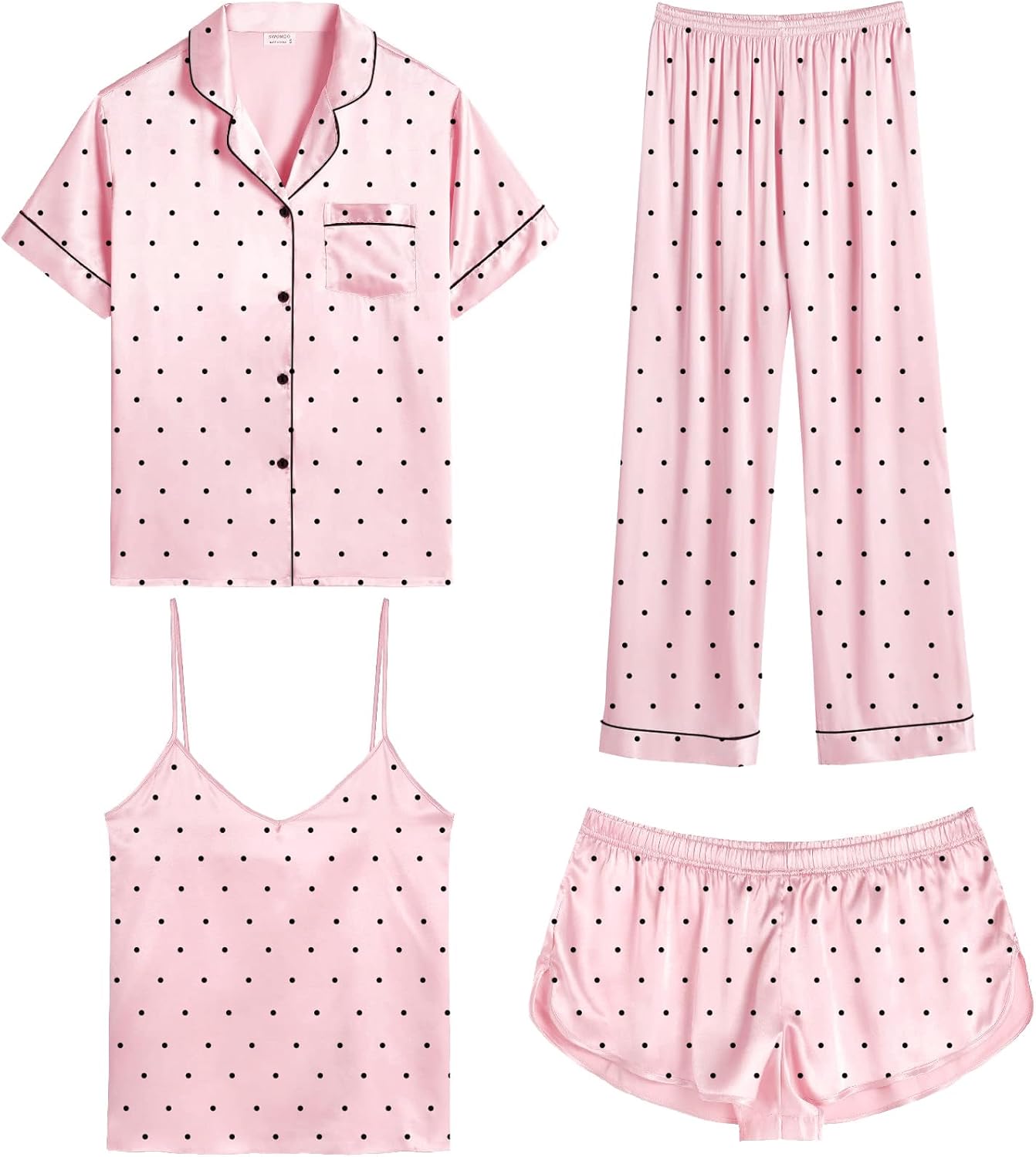 Luxurious SWOMOG Womens Silk Satin Pajamas Sets for Comfort