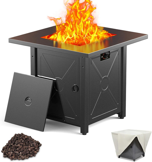 Xbeauty 28in Propane Fire Pit Table for Outdoor Spaces