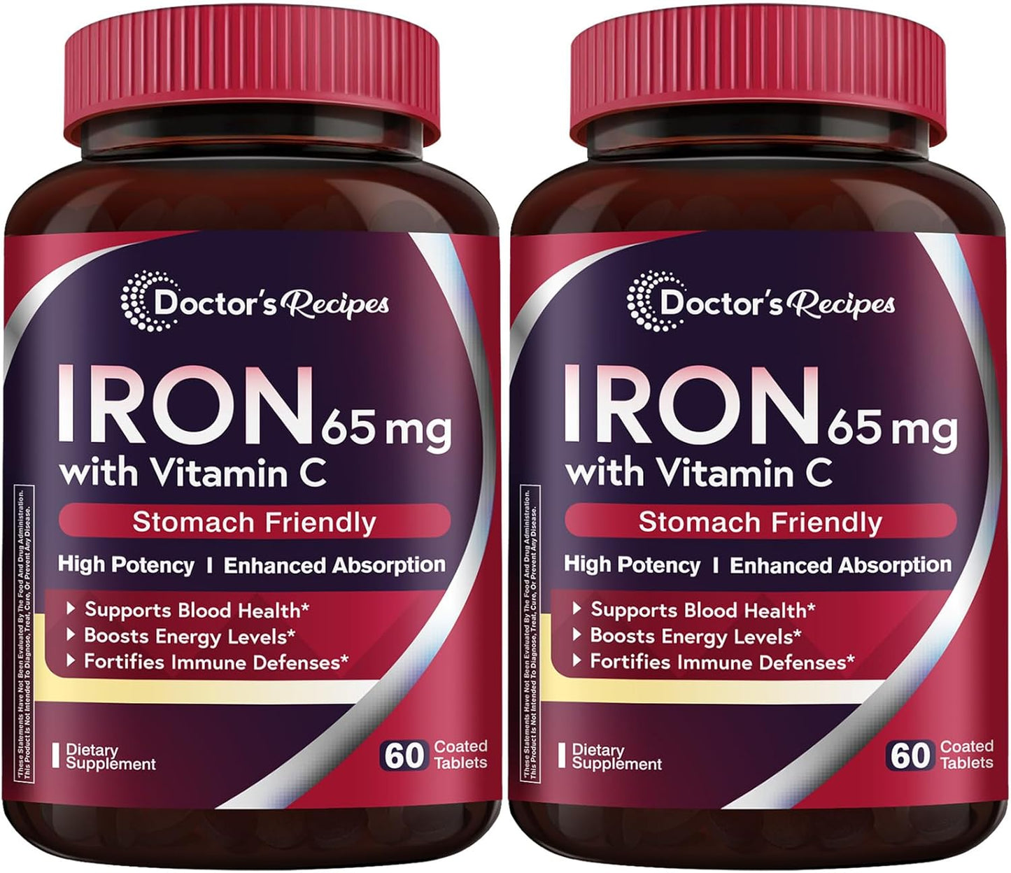 Doctor's Recipes Iron Supplement 65 mg with Vitamin C