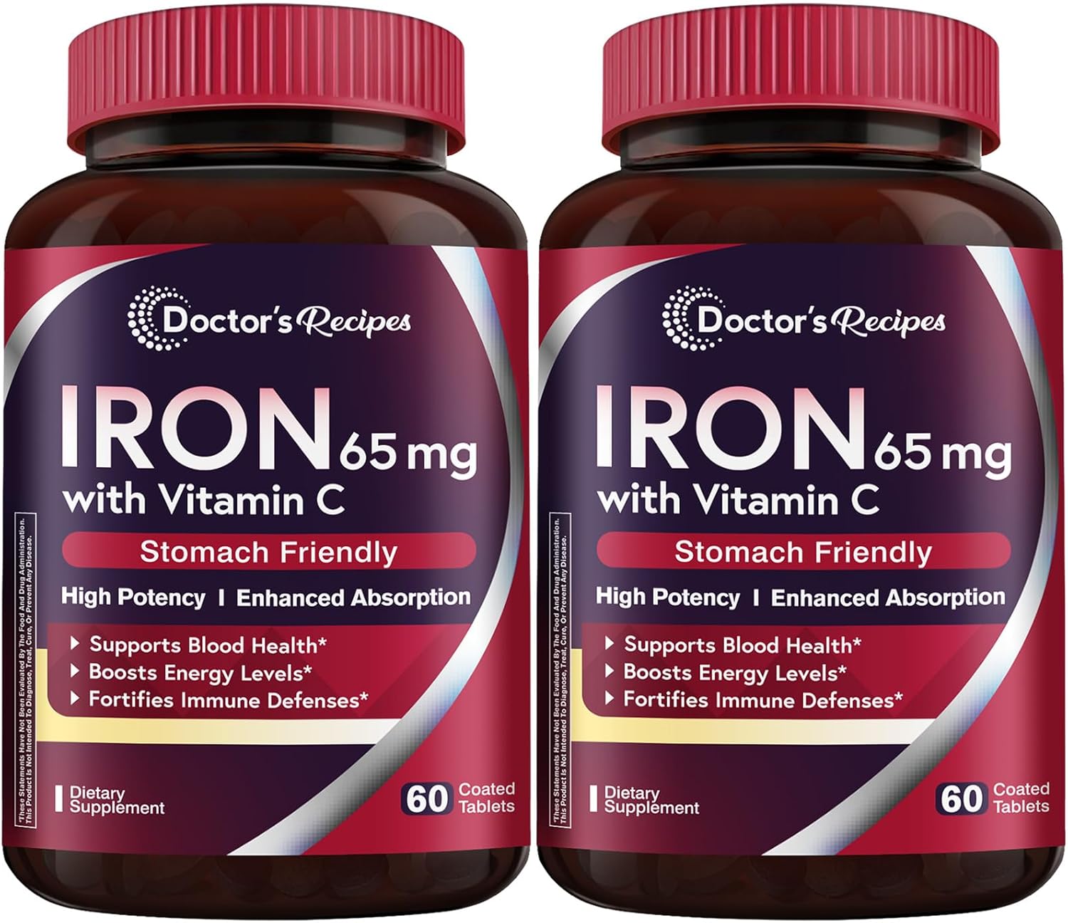 Doctor's Recipes Iron Supplement 65 mg with Vitamin C