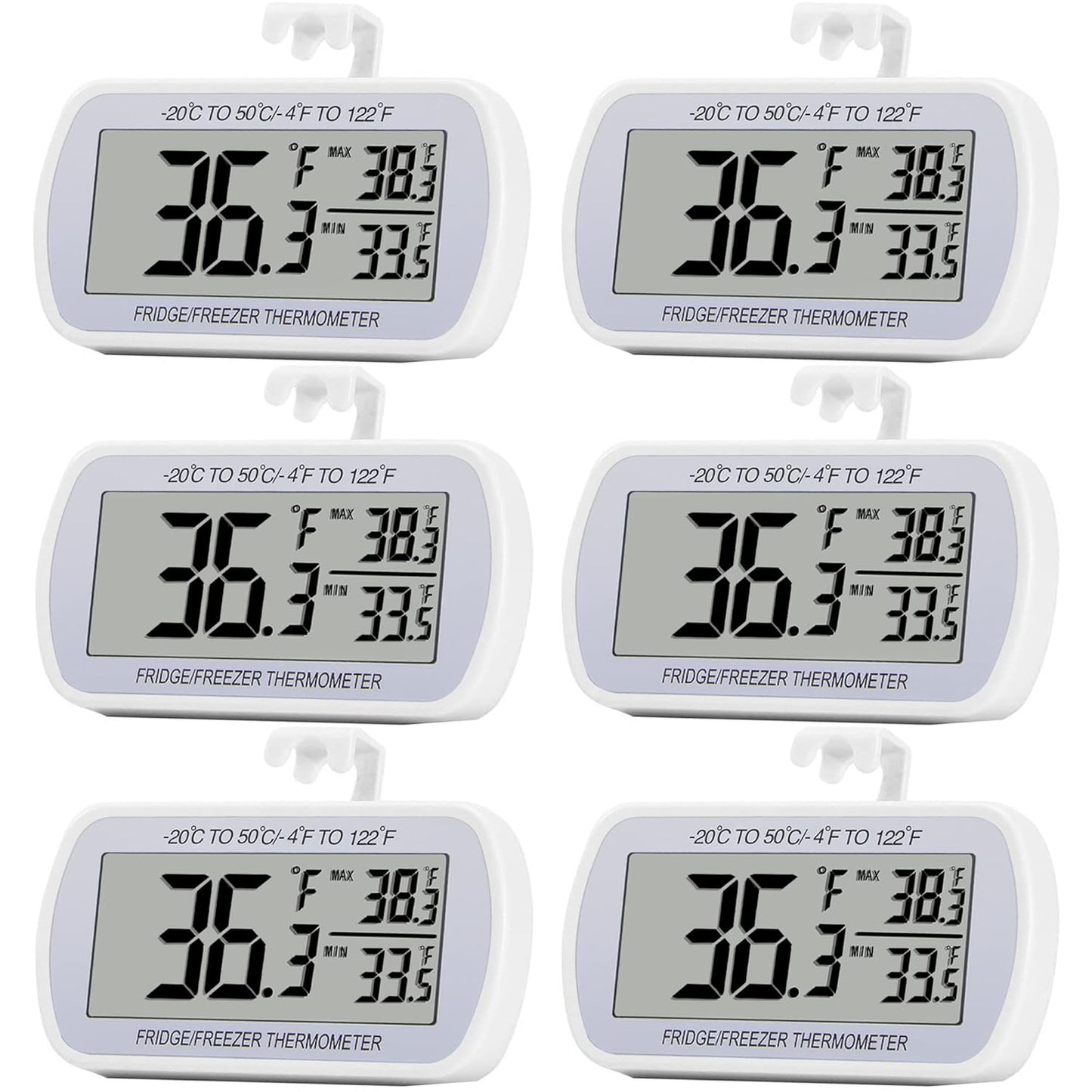 Digital Refrigerator Thermometer with Large LCD Display for Home