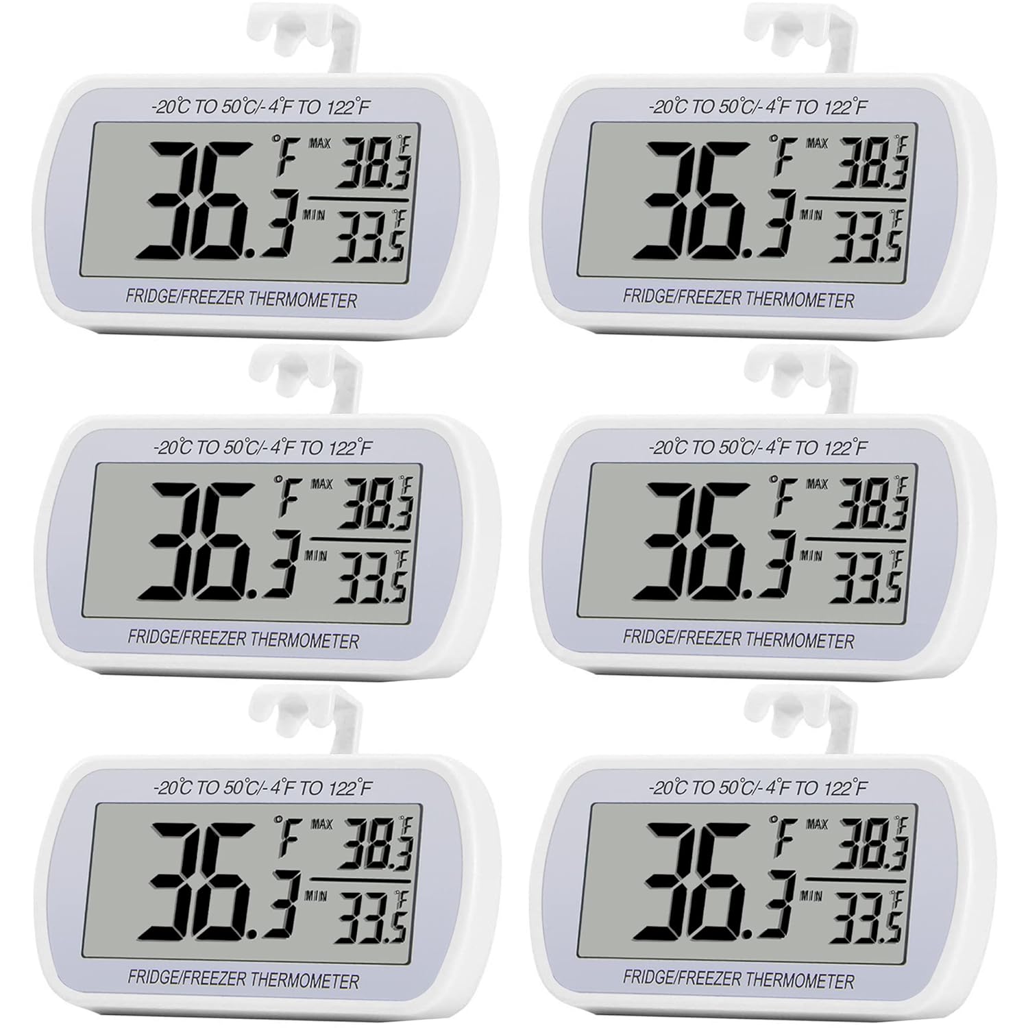 Digital Refrigerator Thermometer with Large LCD Display for Home