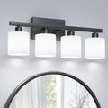 PARTPHONER Classic Vanity Lights 4-Light Matte Black - Textured White