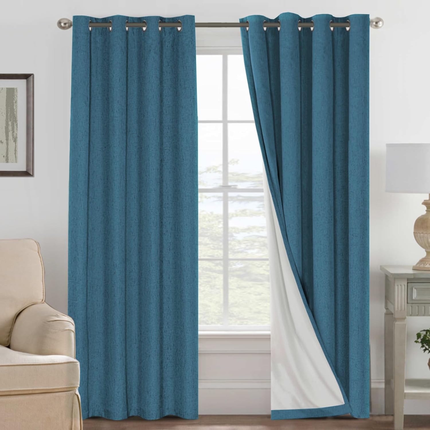100% Blackout Curtains for Bedroom and Living Room, 52x96 in