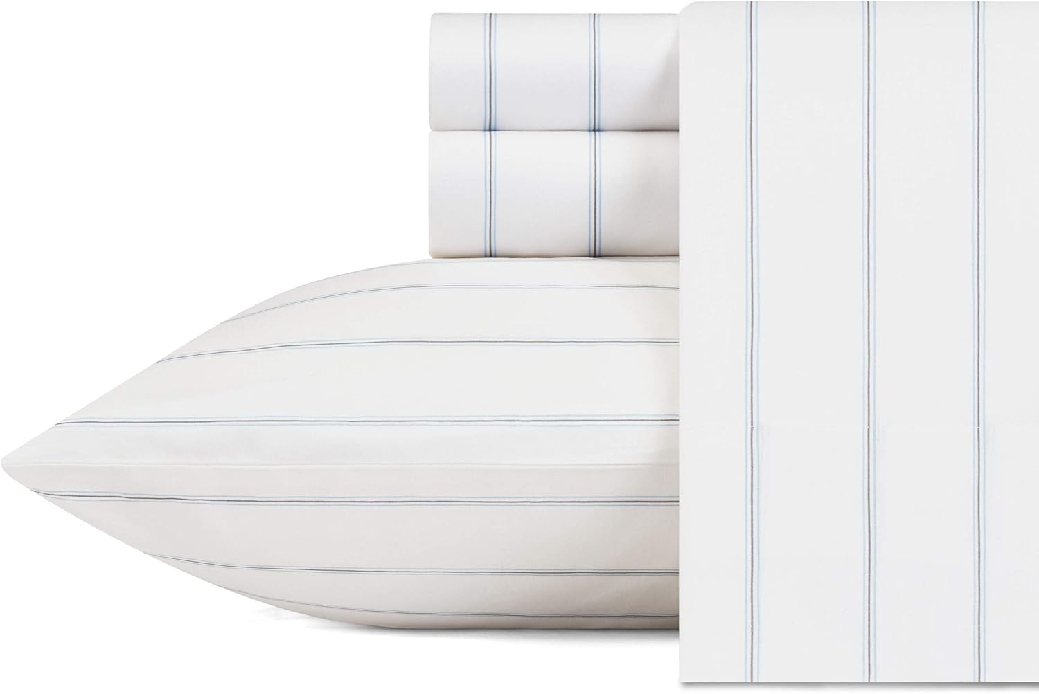 Nautica King Size Sheets Set - Crisp Cotton Percale Bedding