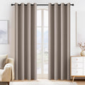 PONY DANCE Light Taupe Blackout Curtains - Thermal Room Darkening