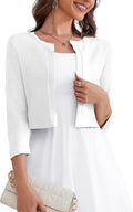 OmicGot Women's Knit Cropped Cardigan with Chic 3/4 Sleeves