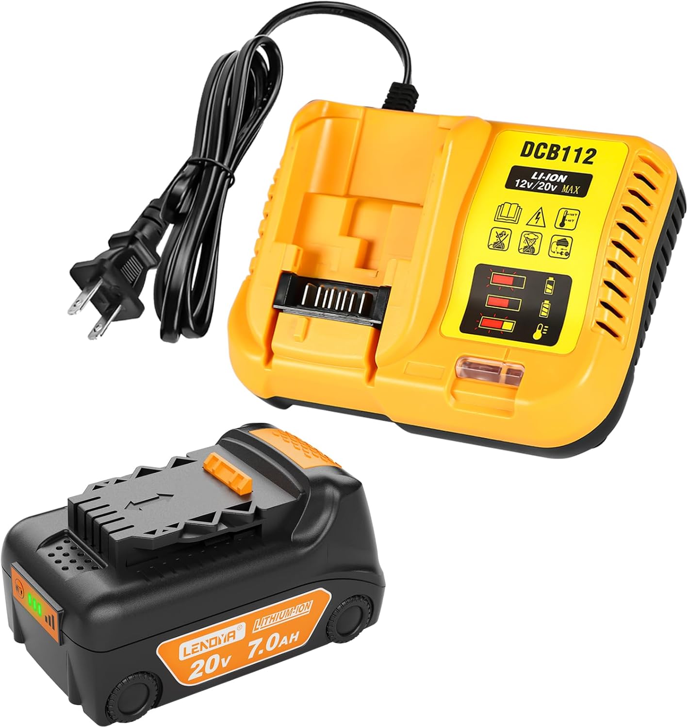 Upgraded 7.0Ah Replacement Battery for Dewalt Tools and Charger