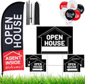 Open House Signs Set with Flag, Arrows and Balloons - Complete Yard