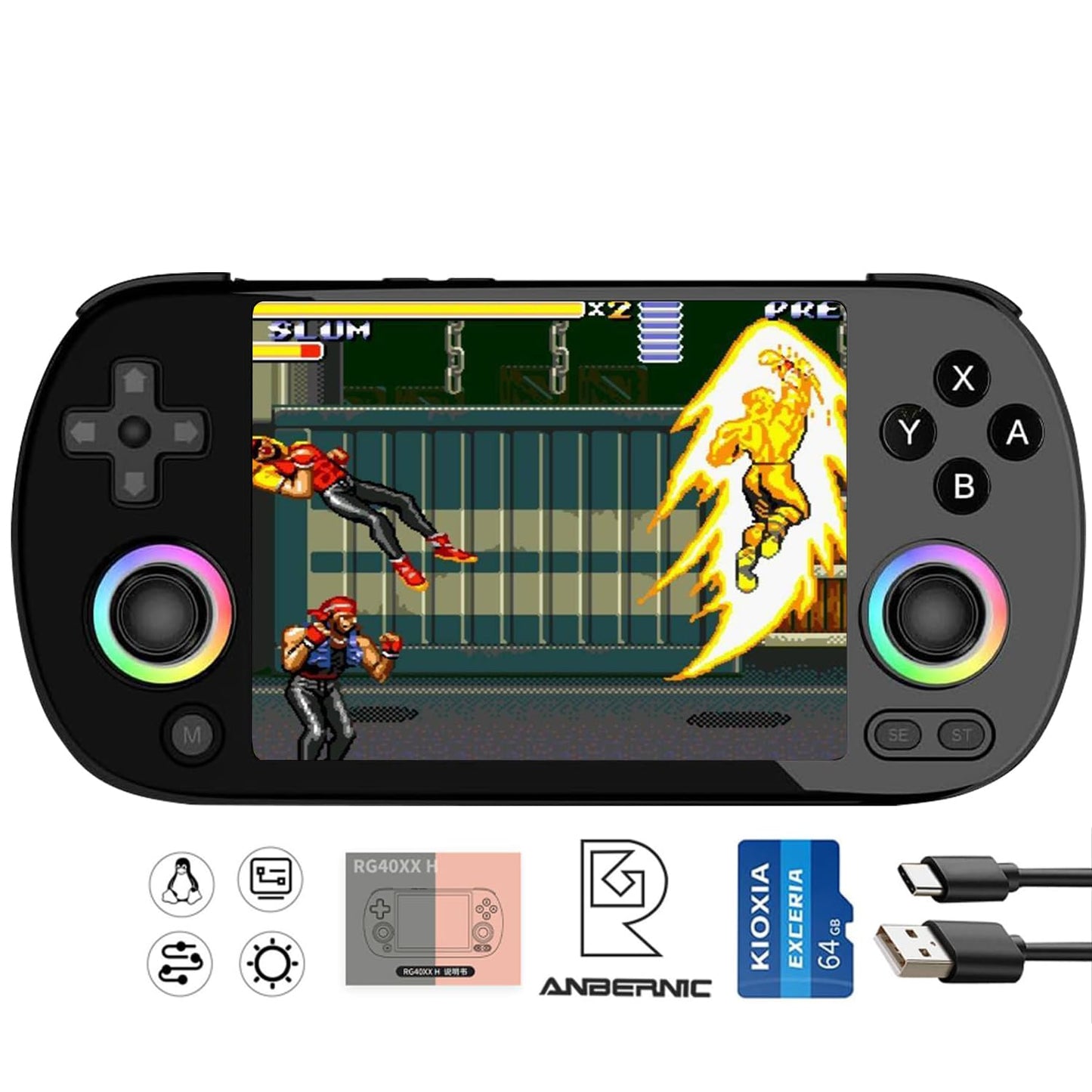 RG40XX H Handheld Game Console with 4.0ft' IPS Screen and 64G
