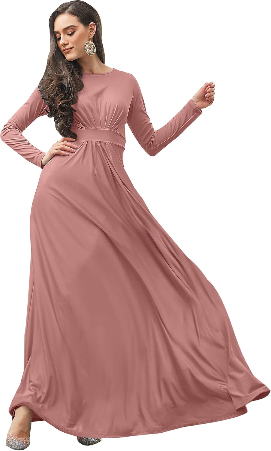 KOH KOH Womens Long Sleeve Flowy Empire Waist Gown Review