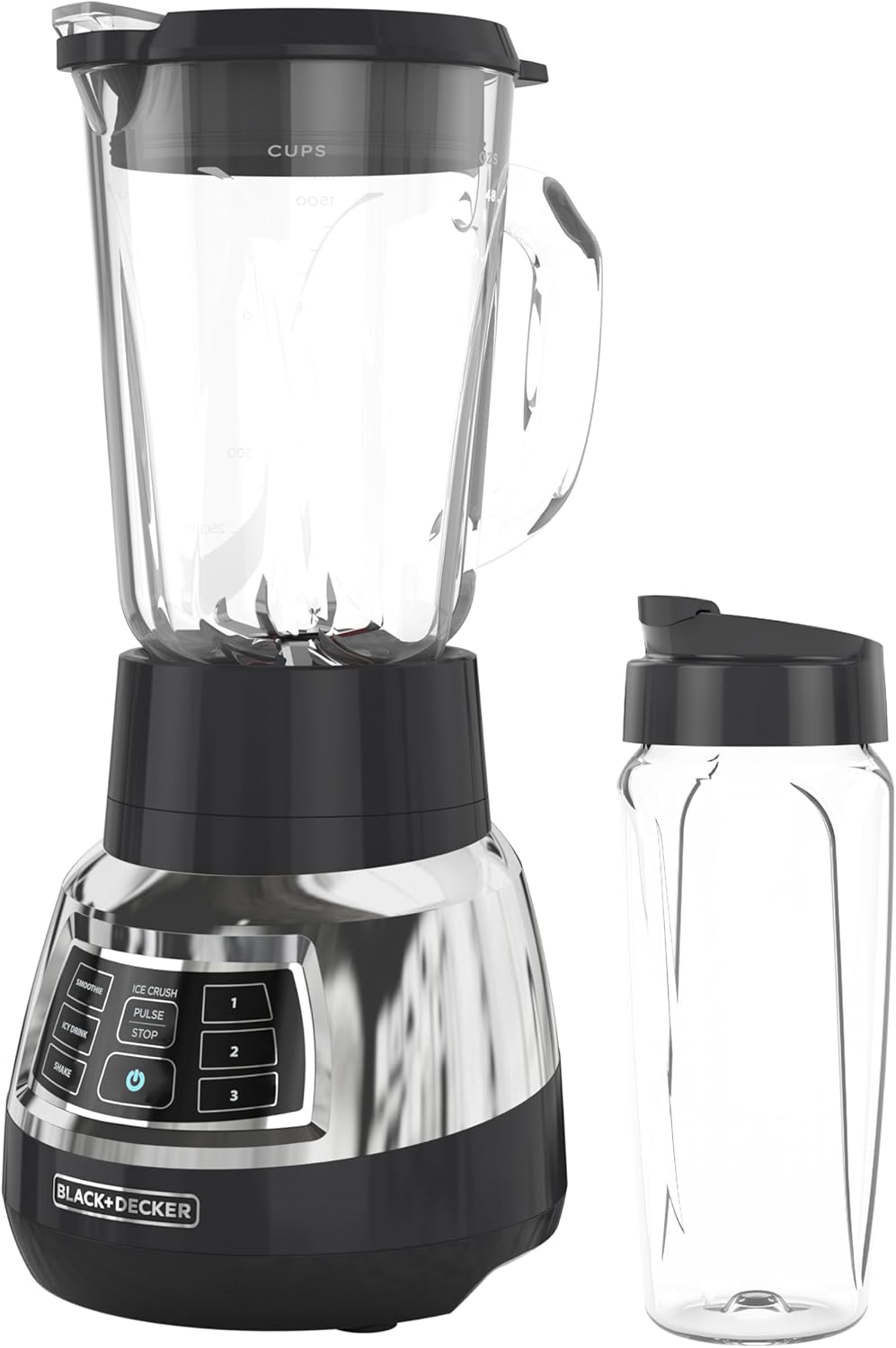 BLACK+DECKER Quiet Blender with Cyclone Glass Cup
