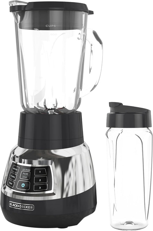 BLACK+DECKER Quiet Blender with Cyclone Glass Cup