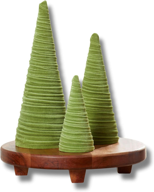 Fern Velvet Trees Set of 3 for Modern Christmas Decor