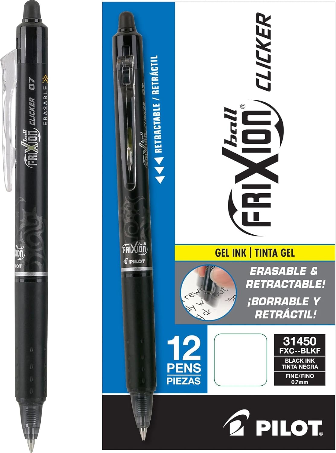 Pilot FriXion Clicker Erasable Gel Pens for Effortless Writing