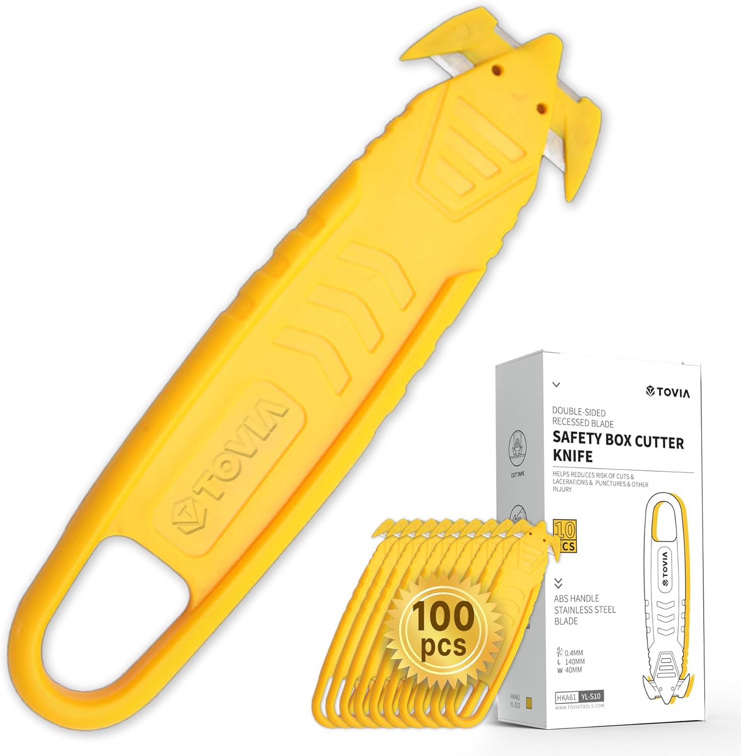 T TOVIA Safety Box Cutter Knife with Recessed Blade Design