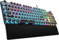 AULA F2088 Retro Gaming Keyboard: Rainbow Backlit & Blue Switches