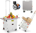 FELICON Folding Utility Cart with Magnetic Lid and 360-Degree Wheels