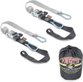 PowerTye Heavy Duty Ratchet Tie Down Straps 1,000 lb WLL - Pair