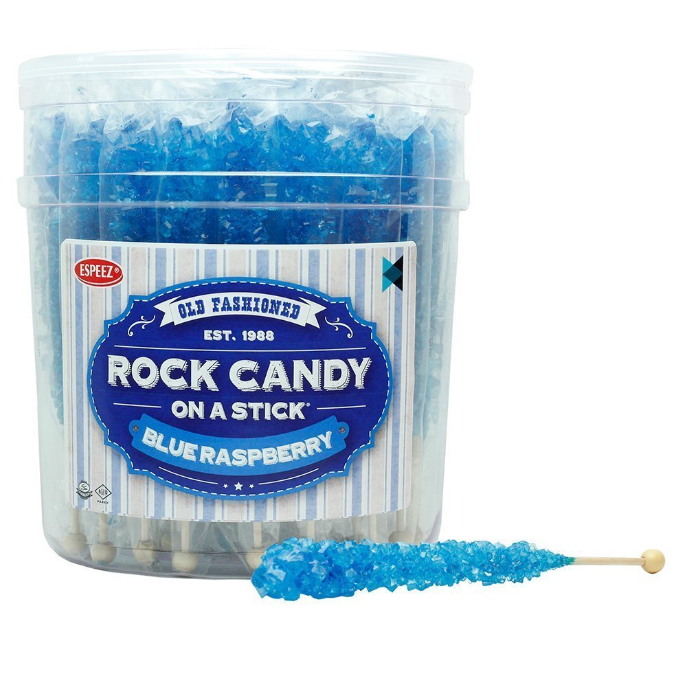 Extra Large Rock Candy Sticks - Blue Raspberry Lollipops