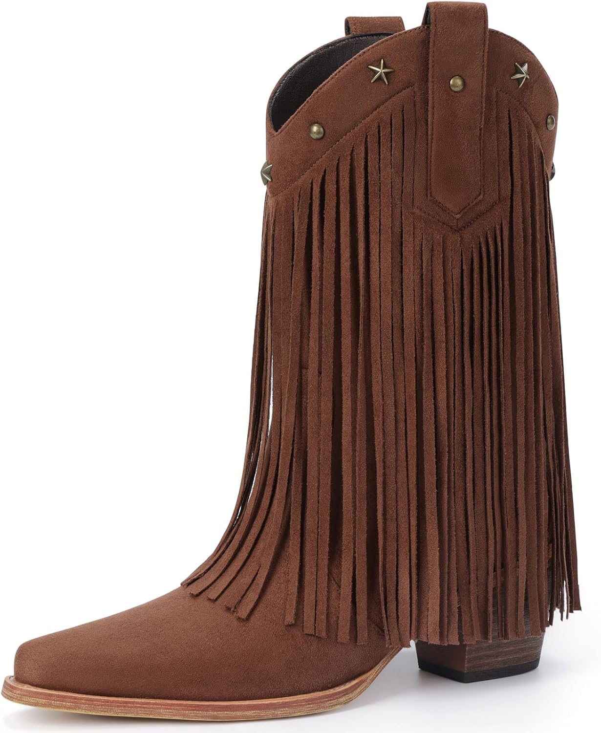 Fringe Cowboy Boots for Women with Star Studded Design