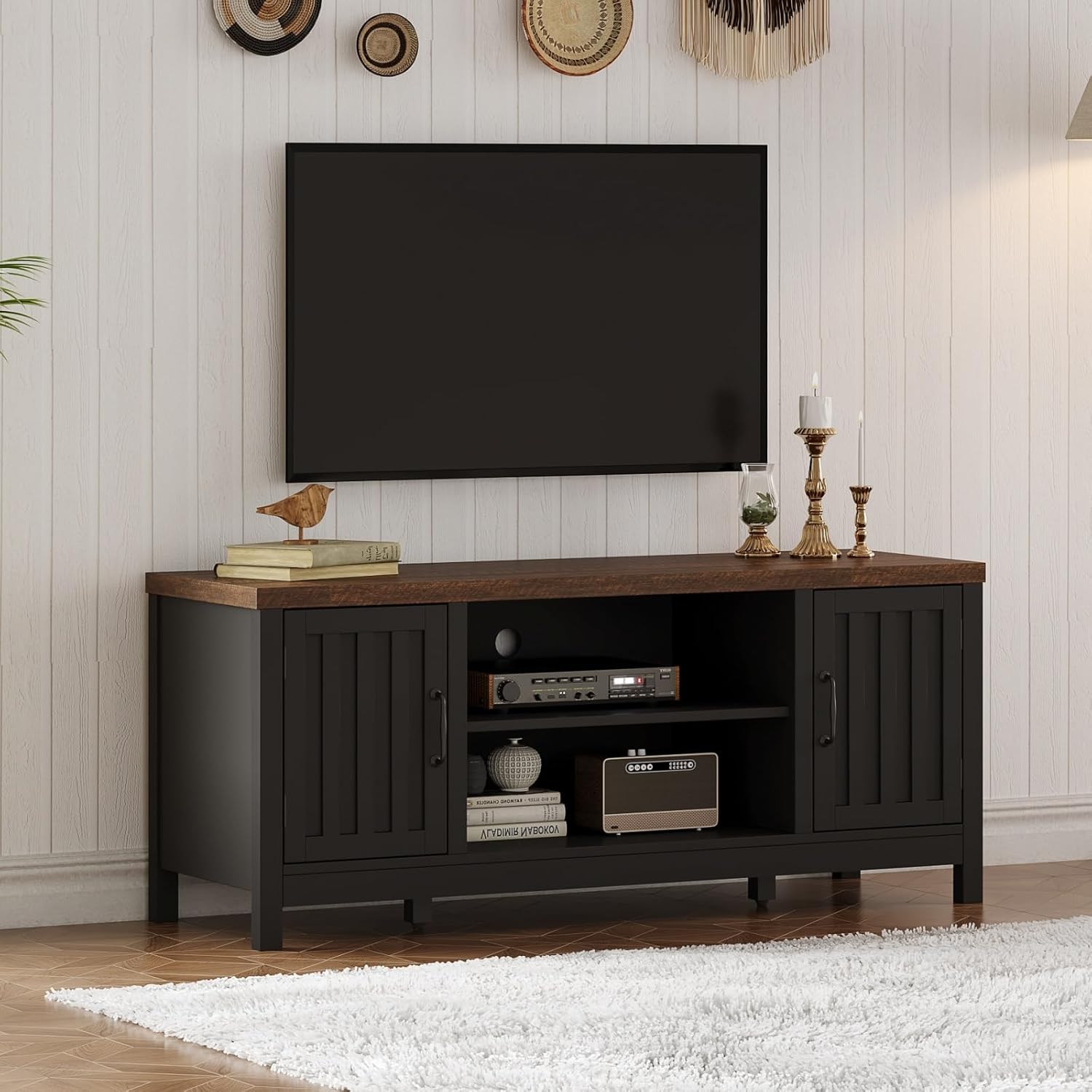 ChooChoo Farmhouse TV Stand with Storage & Style