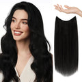 Sunny Wire Hair Extensions Real Human Hair Invisible Wire - Jet Black