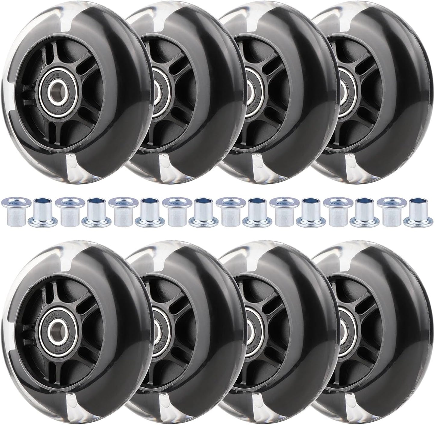 8pcs Inline Skate Wheels with LED Lights for Kids and Youth