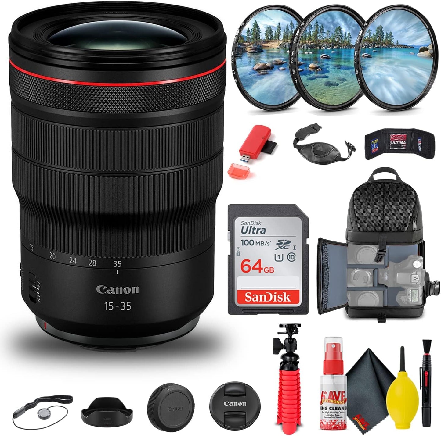 Canon RF 15-35mm f/2.8L IS USM Lens Bundle with Accessories