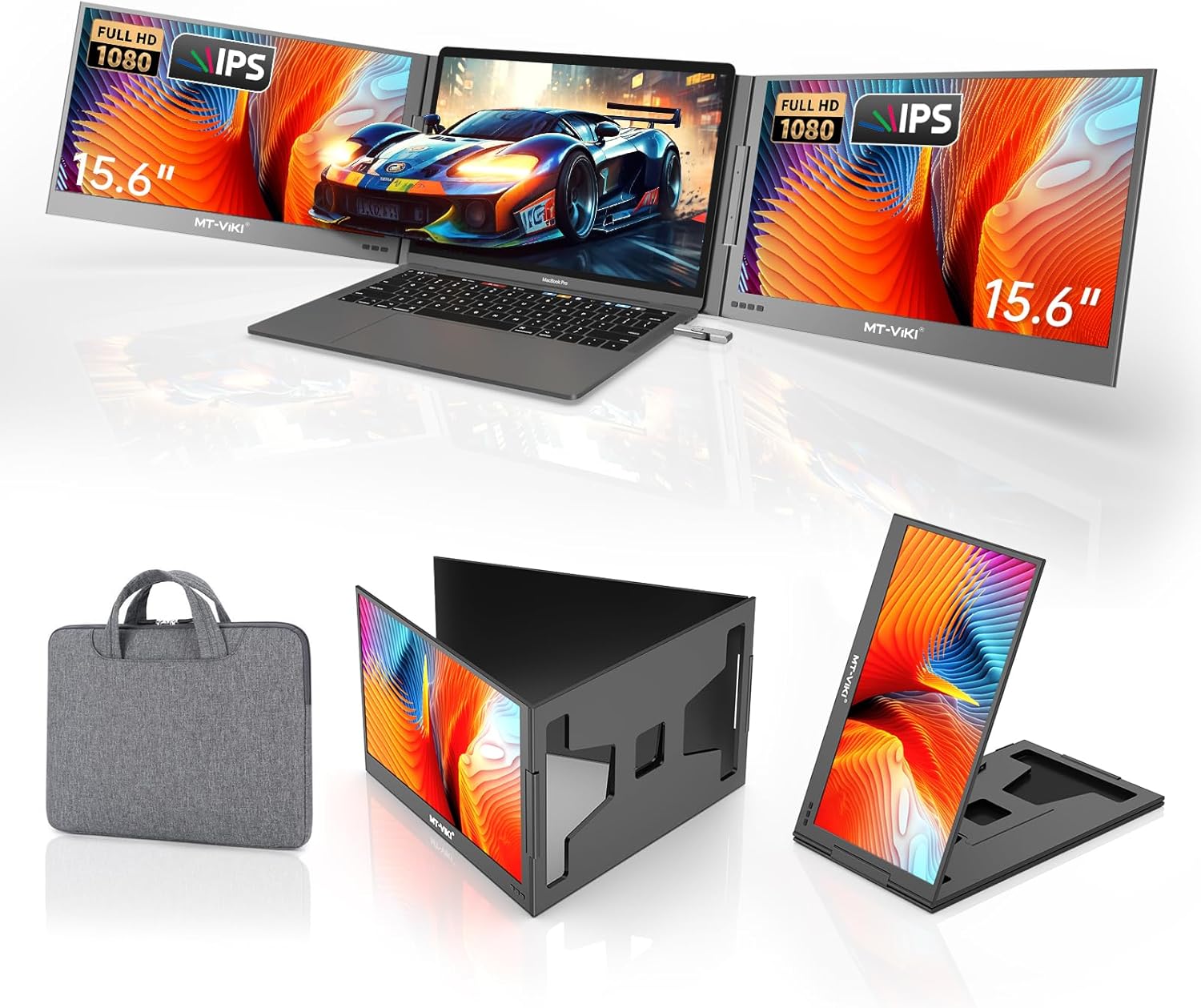 MT-VIKI 15.6 inch Laptop Screen Extender for Dual Displays