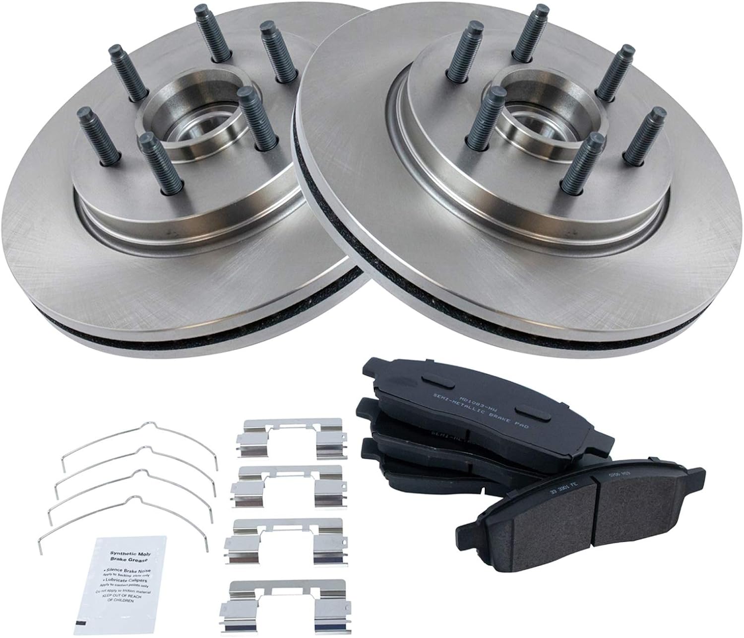 TRQ Front Brake Pad & Rotor Kit for 2004-2008 Ford F-150