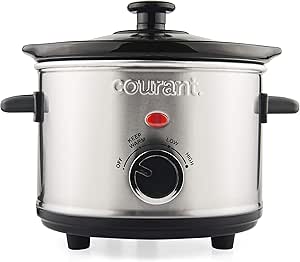 Courant Mini Slow Cooker Crock: 1.6 Quart Dishwasher Safe Pot
