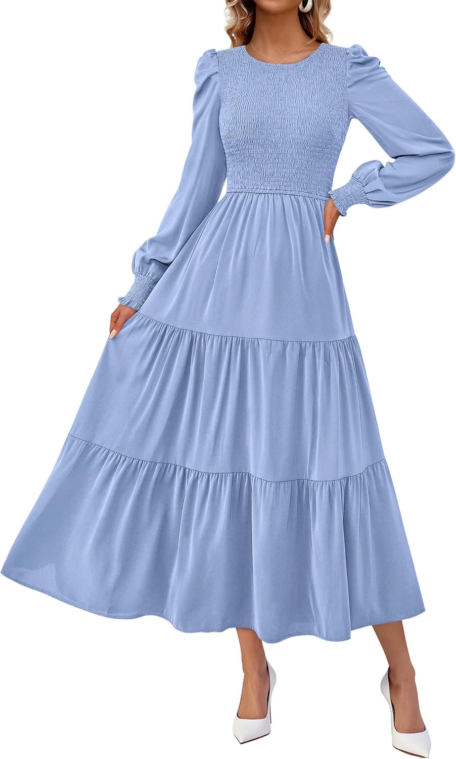 KIRUNDO Long Sleeve Maxi Wedding Guest Dress for Women 2025