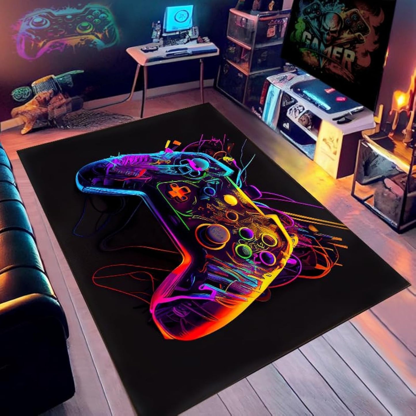 Kmono Gamer Rug - Level Up Your Game Room!