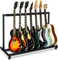 Multi Guitar Stand Rack 7-Position - Foldable Black Display for Guitar