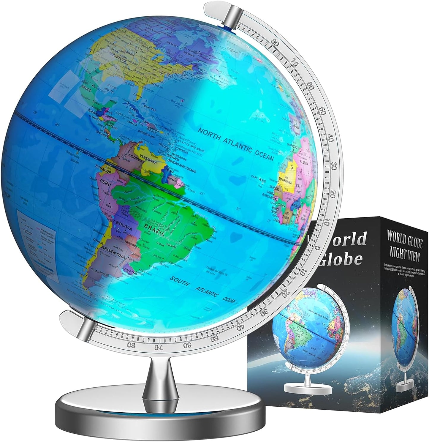 12 Inch Illuminated World Globe for Kids and Adults Learning